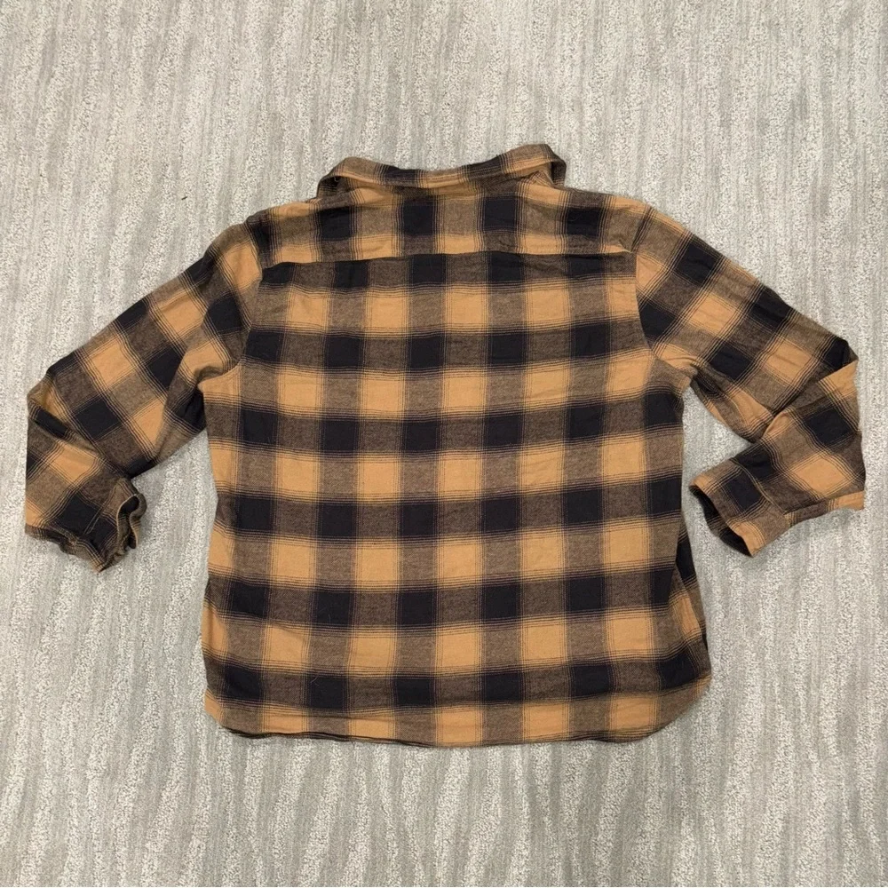 Frye & Co Men’s Flannel Black And Tan Plaid Button Up Long Sleeve Shirt Size 2XL - Picture 2 of 4